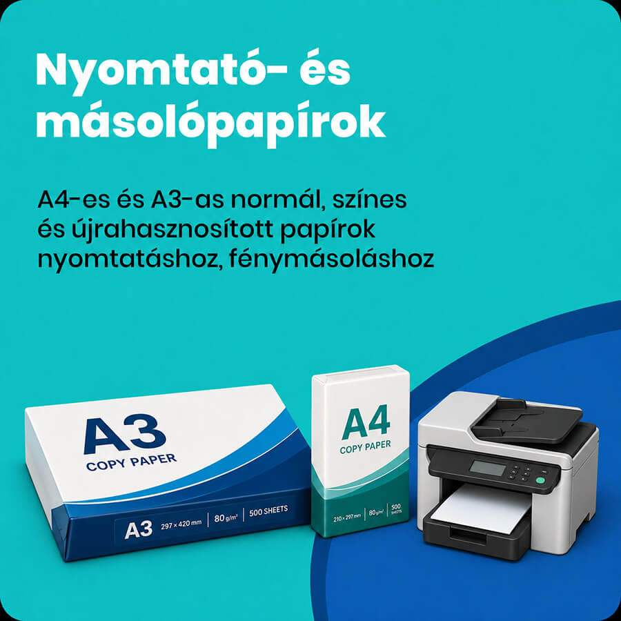 Másolópapírok irodai nyomtatáshoz és fénymásoláshoz