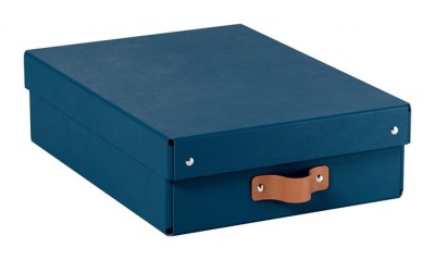 Tárolódoboz, M méret, alacsony, LEITZ "Puro", óceánkék
