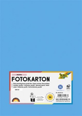 Dekorkarton, A4, 300 g, 50 lap, FOLIA, óceánkék
